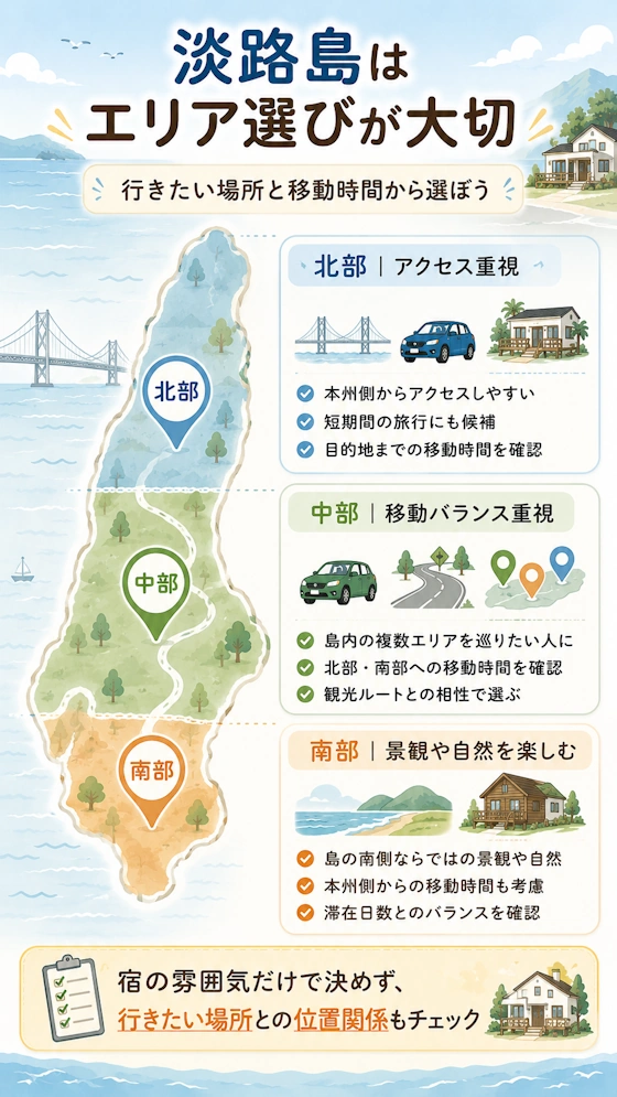 淡路島のエリア別・一棟貸しの選び方