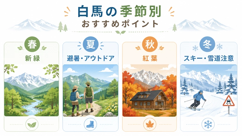 白馬の季節別チェックポイント