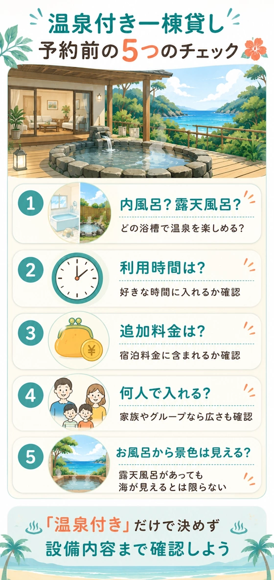 温泉付き一棟貸しの確認ポイント