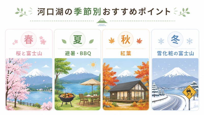 河口湖の季節別チェックポイント