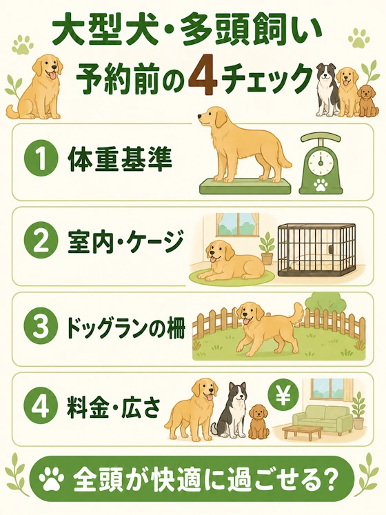 大型犬・多頭飼いで確認したい項目